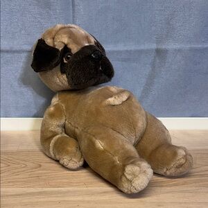 Bestever Pug Puppy Dog Plush Stuffed Animal Rare Lounging Laying 10" Vintage